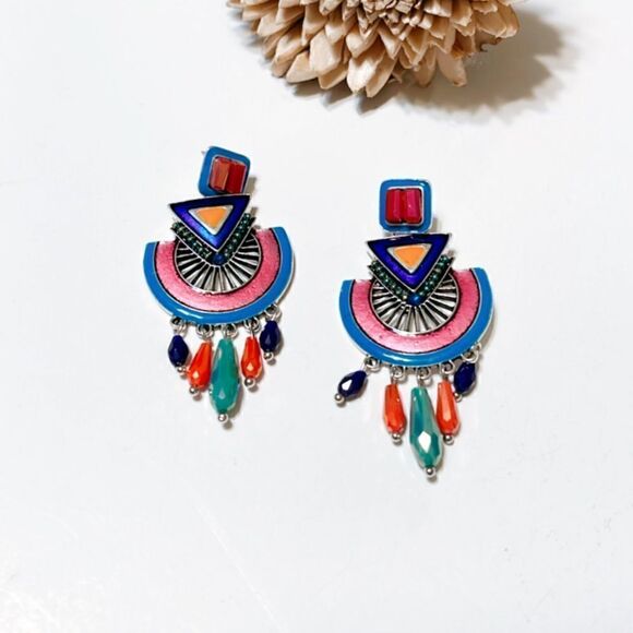 Boho statement earrings M250 - Picture 3 of 5